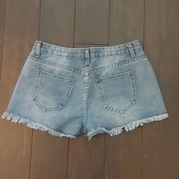 Faded Jean Distressed Short Shorts - Picture 2 of 5